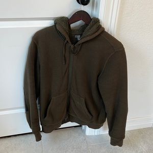 Vince Green Waffle/Shearling Hoodie M